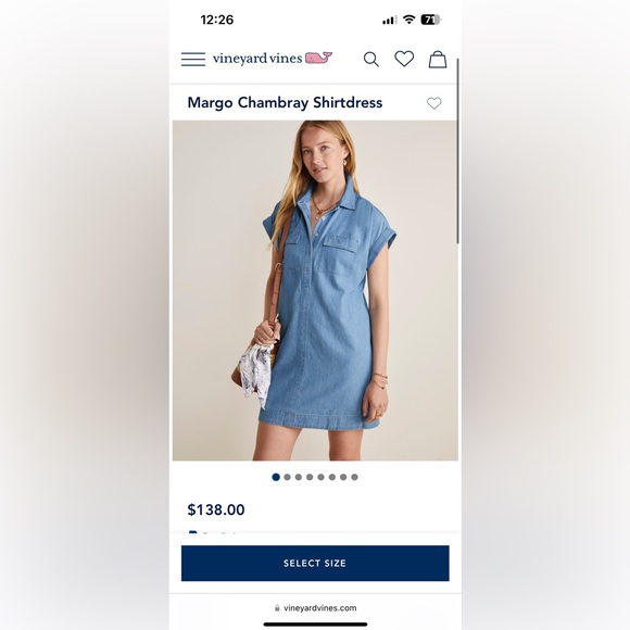 Vineyard Vines Chambray Shirtdress [S] - Picture 2 of 12